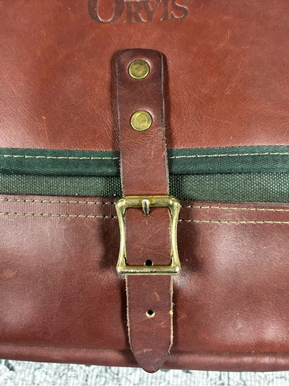 RARE! Vintage Orvis Company Canvas and Leather Messenger Bag